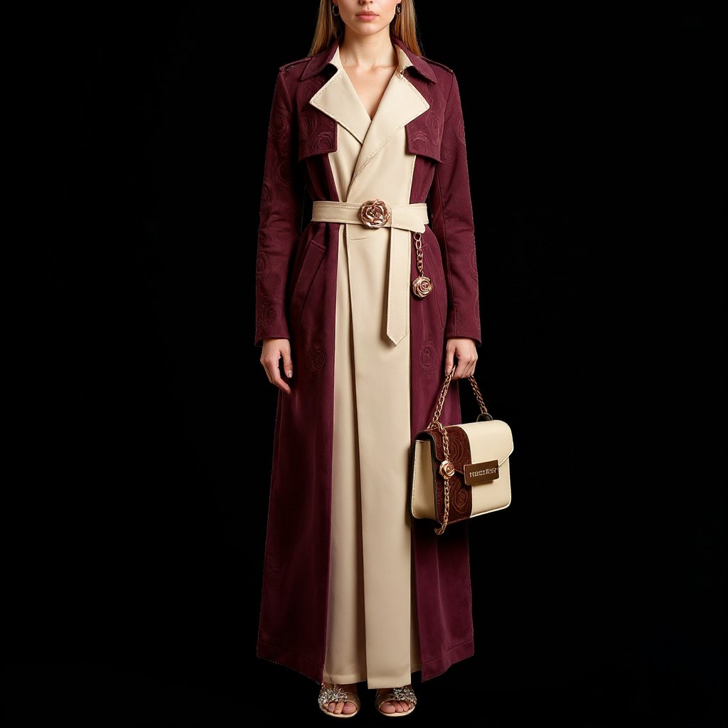 Concrete Rose Two-Tone Trench Coat